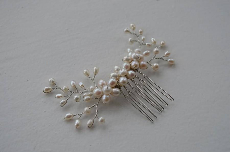 زفاف - Delicate freshwater pearl hair comb, pearl hair comb, bridal hair comb, wedding hair comb, bridal headpiece, wedding hair piece, bridal comb