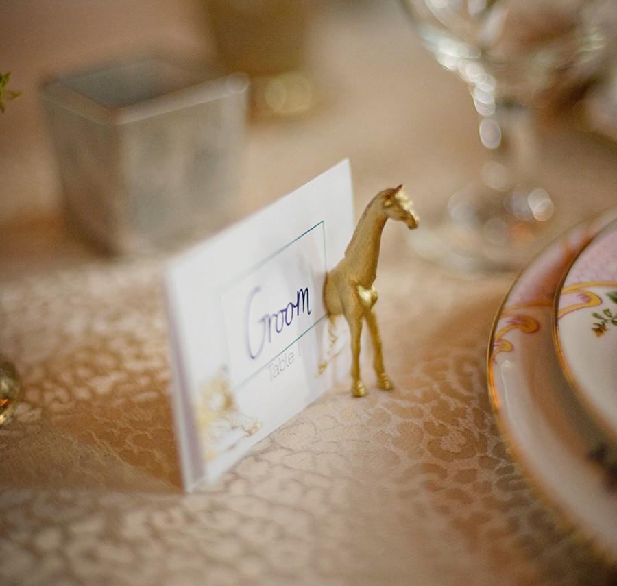 Свадьба - gold animal place card holders // set of 25