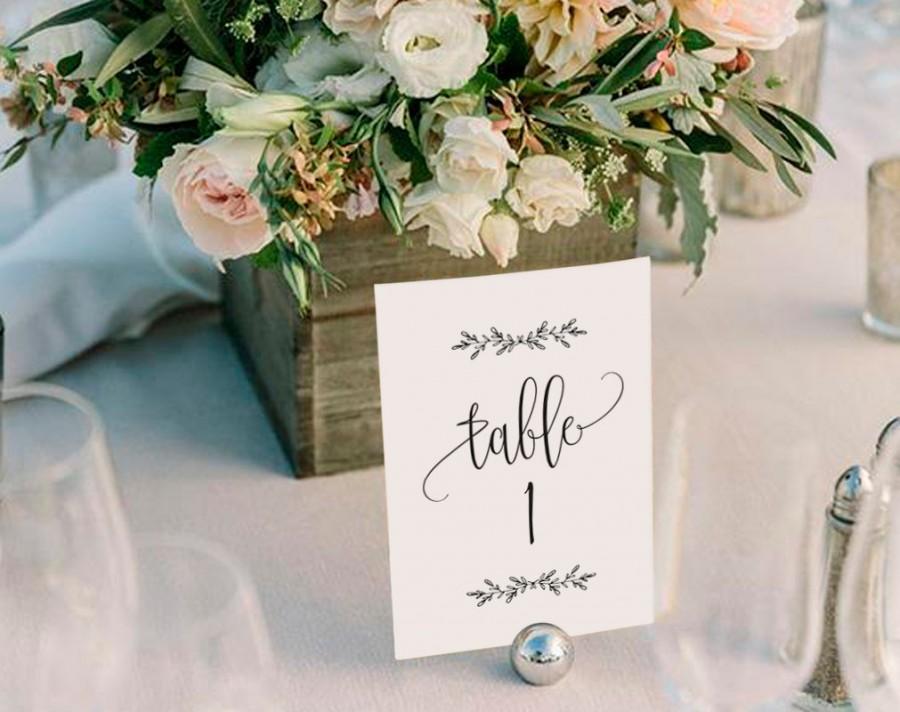 Wedding - Wedding Table Numbers, Printable Table Numbers, Rustic Table Numbers, Table Numbers Wedding, 4x6, 5x7 Kraft, PDF Instant Download 