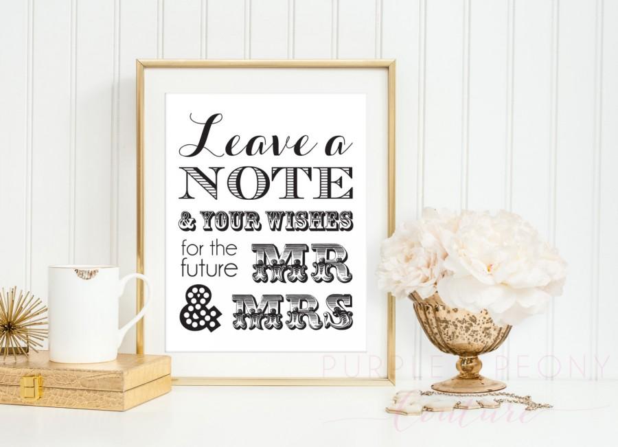 Wedding - Engagement Party Decor Sign Guest Book Decor Leave a Note Wishing Tree Digital Printable Pdf INSTANT DOWNLOAD
