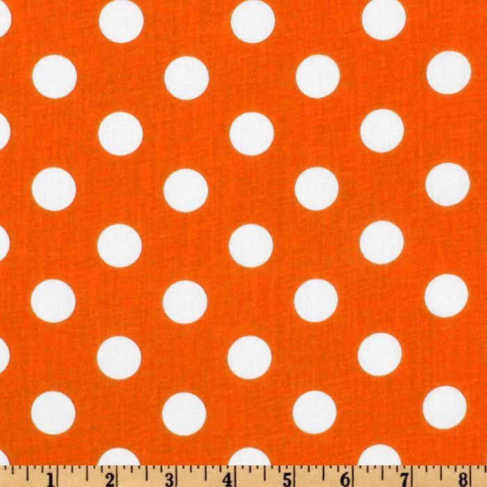 Hochzeit - TABLE RUNNER Polka Dot White on Bright Orange Wedding Bridal Home Decor Chic  Other colors available
