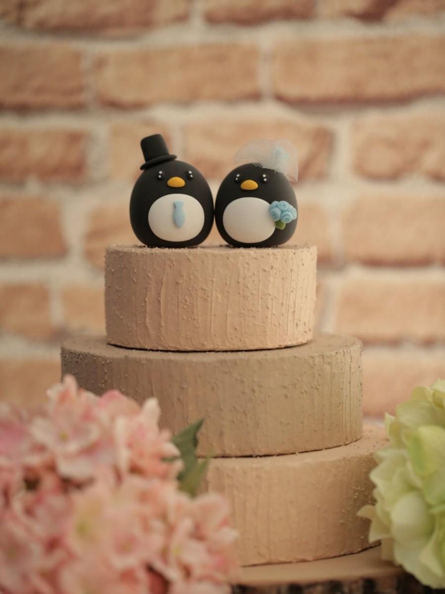 Hochzeit - Penguins wedding cake topper
