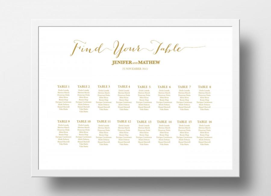 Mariage - Wedding Seating Chart Poster Template 