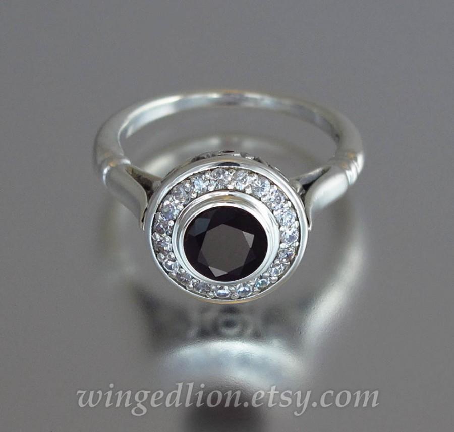Mariage - THE SECRET DELIGHT 14k white gold 1.15ct Black Diamond engagement ring