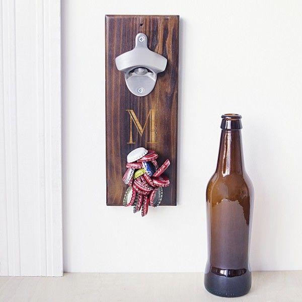 Mariage - Personalized Rustic Magnetic Cap Catcher Bottle Opener