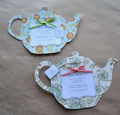 Hochzeit - DIY Tea Party Invitations: Cute And Crafty Tea Pots