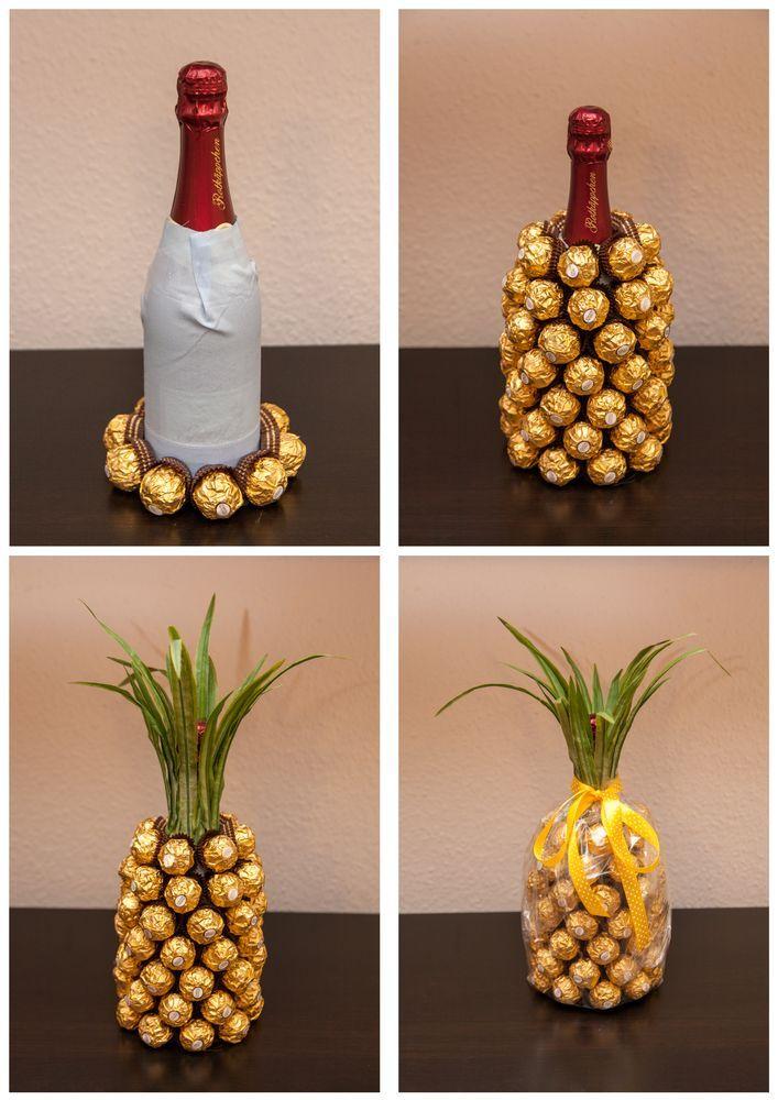 Hochzeit - Mitbringsel: Rocher-Sekt-Ananas