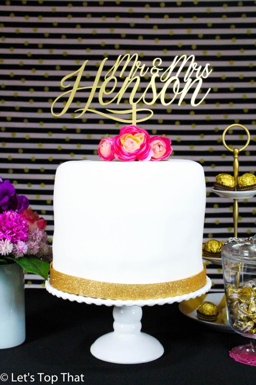 زفاف - Personalized Wedding Cake Topper Mr and Mrs