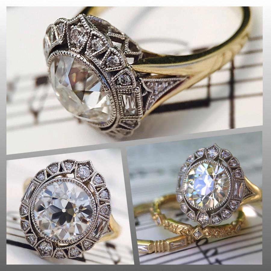 Hochzeit - The CvB Lisette French Cut Diamond Halo Ring Setting