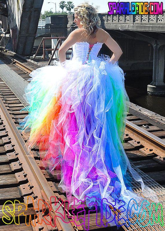 Hochzeit - Vivid Rainbow Wedding Dress