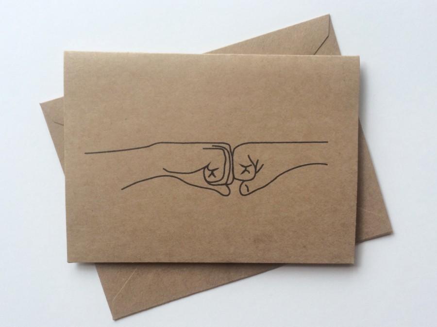زفاف - Groomsmen Cards - Fist Bump / Recycled Craft Brown Paper / Wedding Party Cards, Gift, Bridal Party, Ringbearer