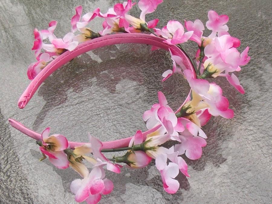 Light Pink Lilac Purple Peony Flower Garland Headband Hair Crown Festival 2667 