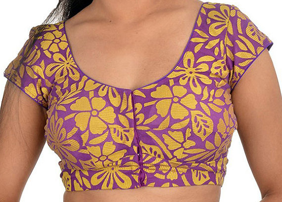 Wedding - beautiful flower print Braso Readymade Blouse available in all sizes