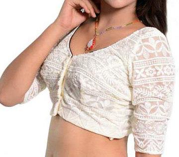 Mariage - White Embroidery - Designer Blouse