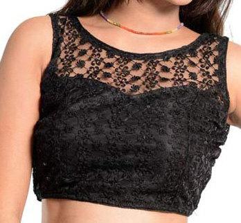 Mariage - Black Embroidery Readymade Saree Blouse