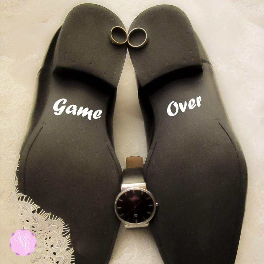 Wedding - Groom Shoes Decal - Game Over -  Wedding Shoes Sticker Wedding Decal Wedding Sticker Groom Shoes Decal