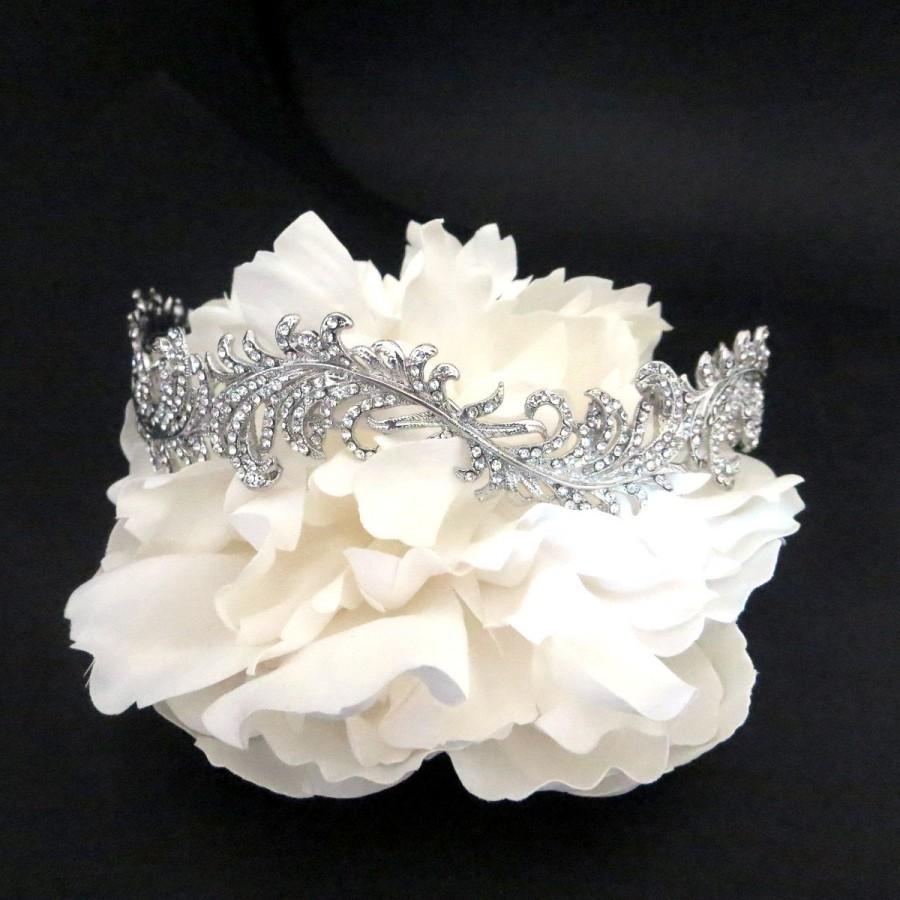 Mariage - Rhinestone Wedding headpiece, Bridal headband, Crystal leaf headpiece, Bridal tiara, Vintage style headband, Bridal head piece, Hair piece