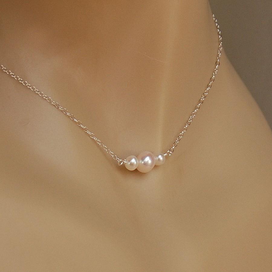 Mariage - Freshwater Pearl Child Flower Girl Necklace in Sterling Silver, Flower Girl Gift, Flower Girl Jewelry  - The Fairy Flower Girl Necklace