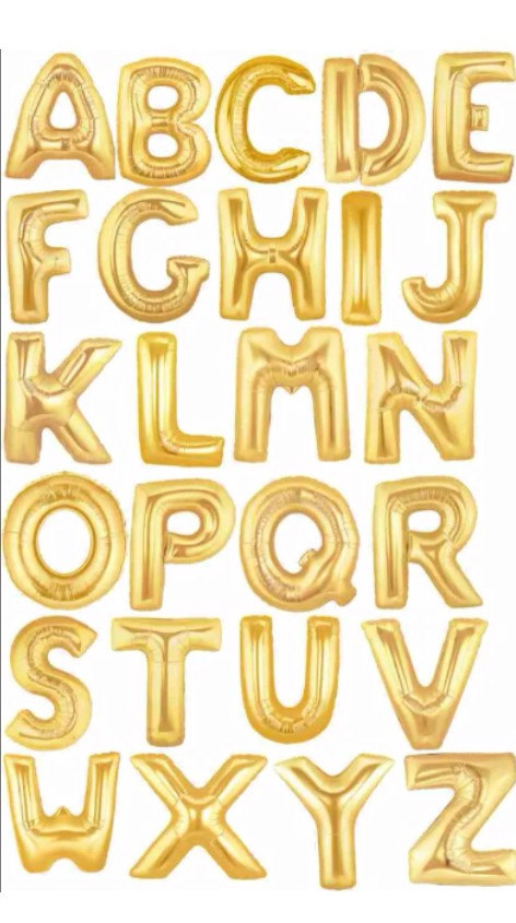 زفاف - 40inch A-Z Gold Hellium letter balloons. Perfect for birthdays, engagements, weddings and more