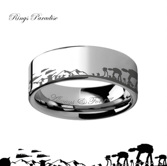 زفاف - Star Wars Ring, Star Wars Wedding Band, Star Wars Engagement Ring, Tungsten, Star Wars Tungsten Ring, Mens Promise Ring, Tungsten Carbide 