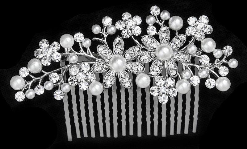 Wedding - SALE SWAROVSKI crystal pearl bridal head piece