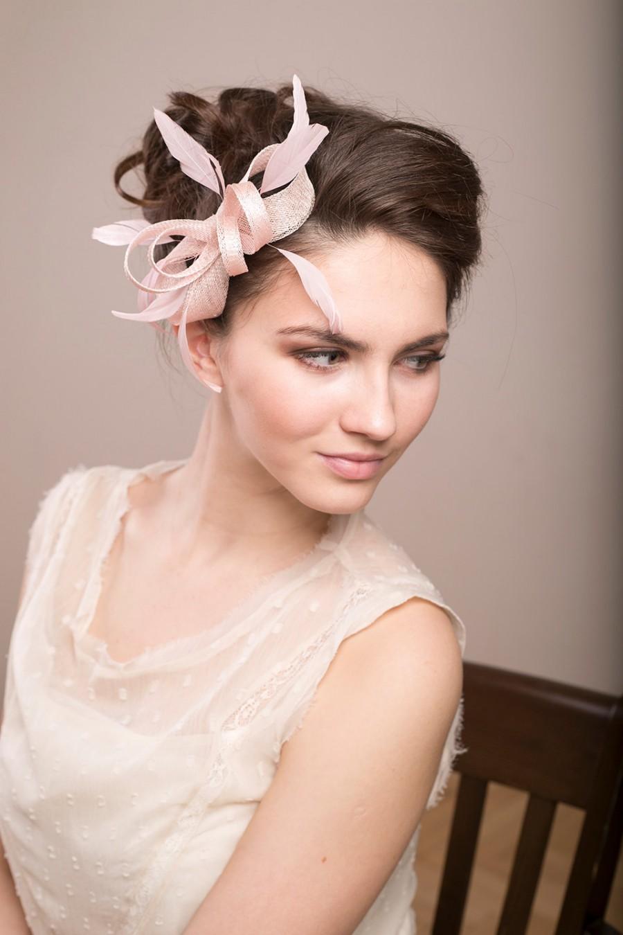 Mariage - Millinery headpiece with feathers, wedding millinery fascinator