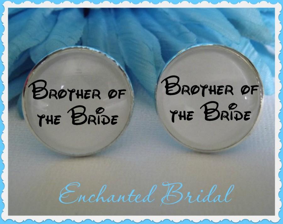Hochzeit - Disney Inspired Brother of the Bride Cufflinks Wedding Accessory Bridal for Him