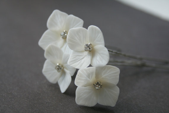 Mariage - Bridal Hair Pins Wedding hair pins Hydrangea Flower hair pins Bridal flower hair clip Bridal flower pins Wedding flower pins