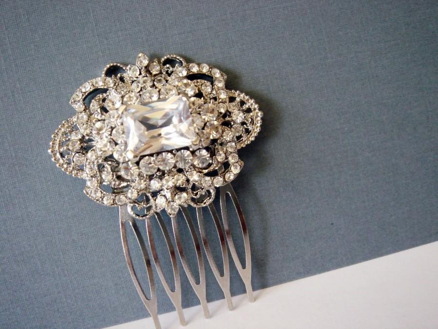 Свадьба - Romantic Lace Vintage Style Bridal Hair Comb - Cubic Zirconia Hair - Art Deco - Vinchez  - Bridesmaid Gift - Under 30
