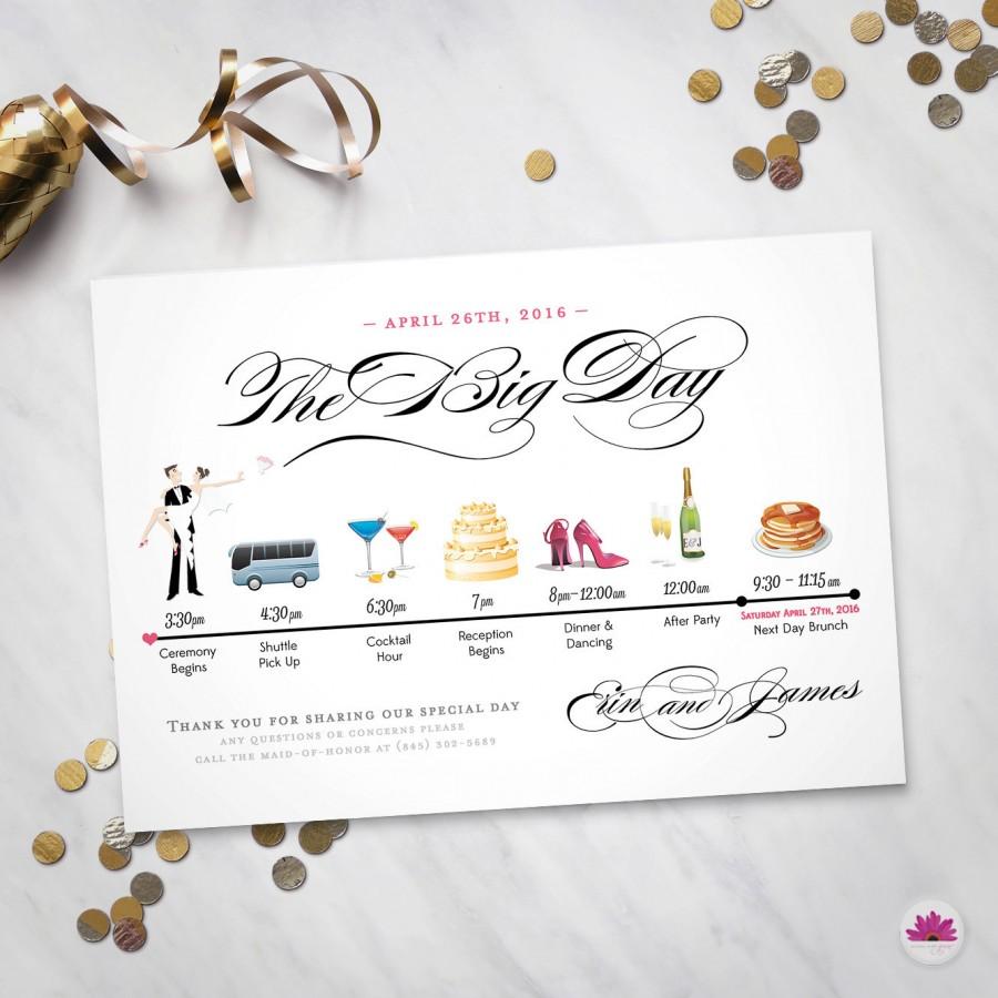 Mariage - The Big Day – Wedding Day Time line (Digital File)