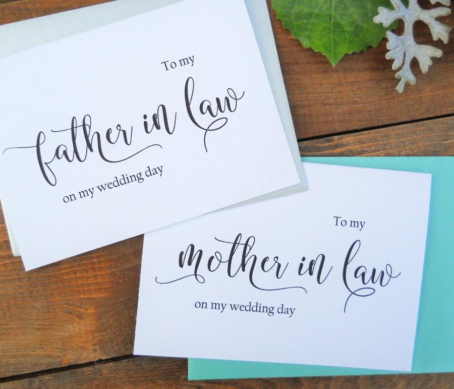 Hochzeit - TO My MOTHER in Law Card, To My FATHER in Law Card, Mother in Law Gift, Father in Law Gift, Mother of the Bride, Father of the Bride