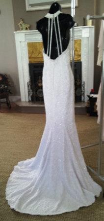 Hochzeit - Wedding Dress - Halter Mermaid Style Fully Beaded with Small Train Size 10