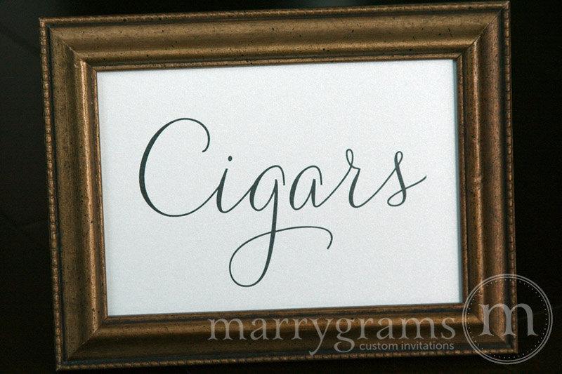 Hochzeit - Wedding Cigars Table Sign - Wedding Table Reception Seating Signage for Cigar Bar - Matching Numbers Available- SS01