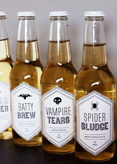Wedding - Hello, Halloween Printable Beverage Labels