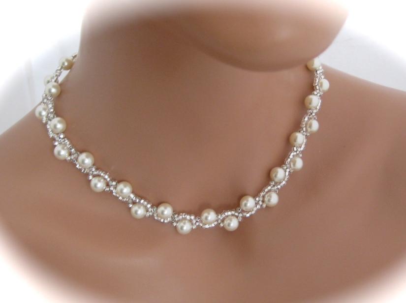 Свадьба - Beautiful Ivory pearl necklace