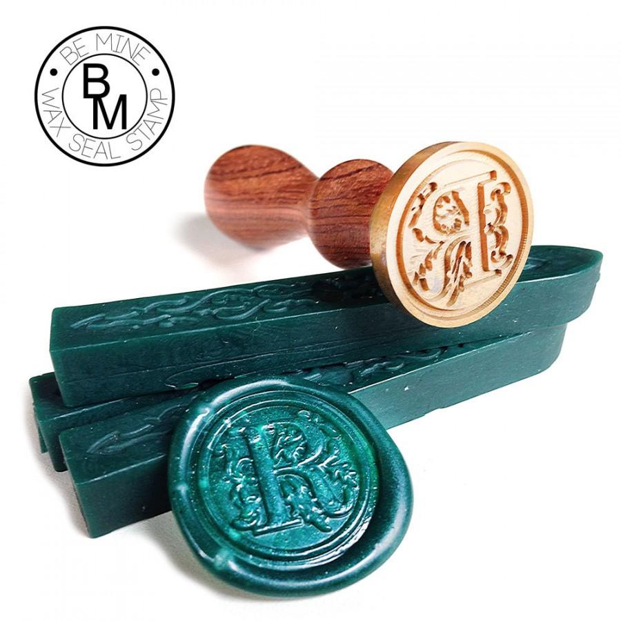 Mariage - Wax Seal Stamp - Letter Initial, Floral Font, Decorative Font, Invitation Sticker, Classic and Elegant