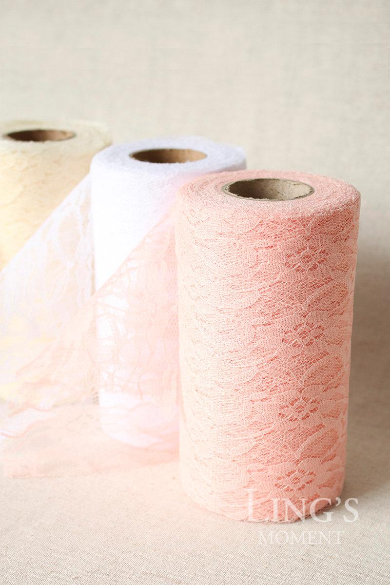 Свадьба - Lace Roll 6 inch 24 yards Free Shipping-Lace Fabric on a Roll-Lace by the Yard for Burlap Table Runner,Wedding  Table Decor LAR1525