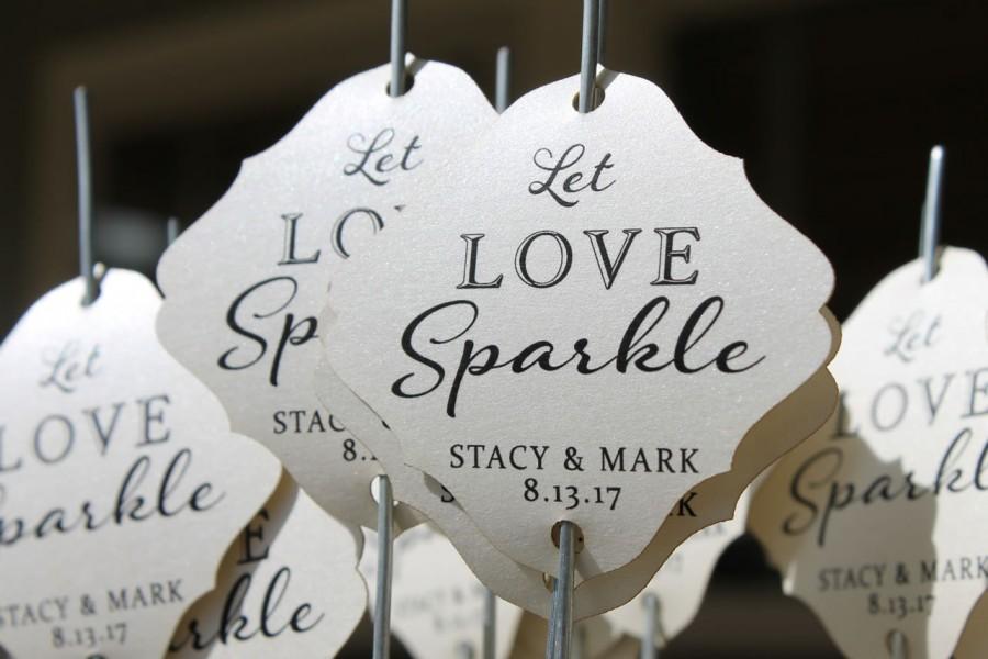 Wedding Sign Black & White Stripes Purple Let Love Sparkle Sparkler Send Off 