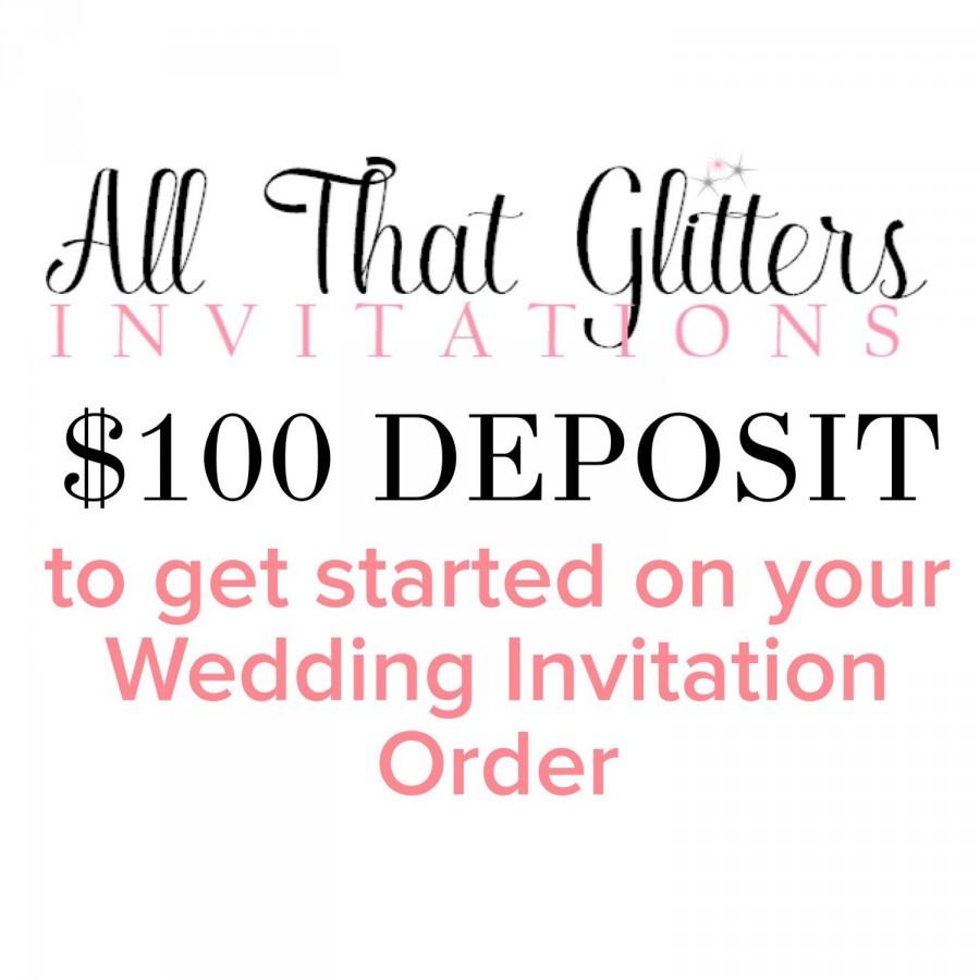 Hochzeit - Deposit for wedding Invitation Suites at All That Glitters Invitations 