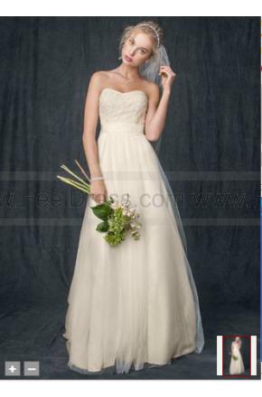 Wedding - NEW! Strapless A Line Beaded Lace Tulle Gown Style WG3586