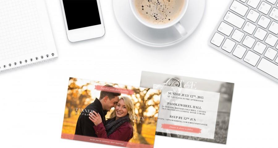 زفاف - Photo Wedding Invite Modern Invitation Card DIY Printable Digital Download Template