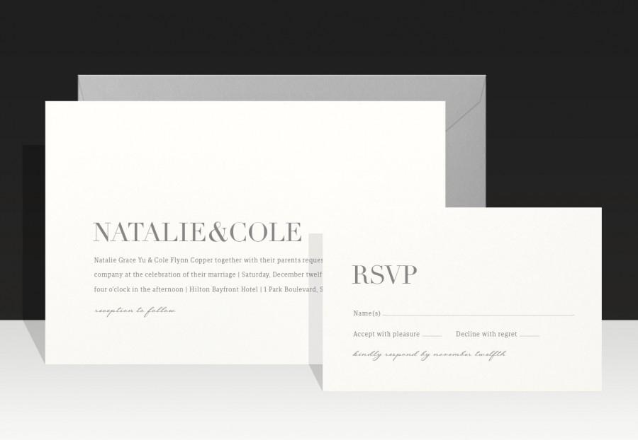 زفاف - Modern Elegant Wedding Invitation - Romantic Grey Ivory Cream Wedding Invitations - Rustic Kraft Wedding Invites by Paperee - Natalie