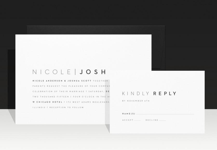 Simple Wedding Invitation Modern Designer Wedding Invitations Urban Minimalist Wedding Invites Black And White Nicole Weddbook