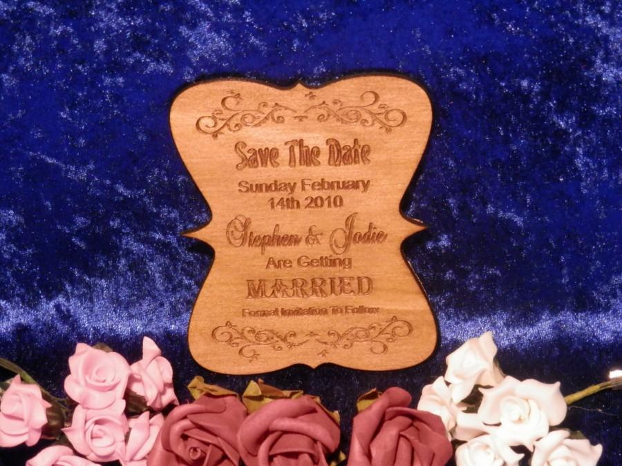 Wedding - Save The Date Card - Laser Engraved & Cut - Vary In Size But Approx 80mm x 100mm Option 9