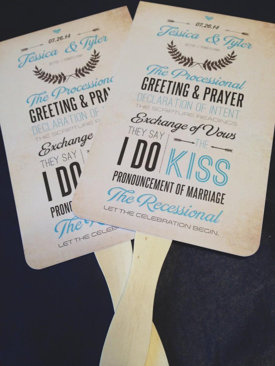 Wedding - Wedding Program Fans; multiple designs available