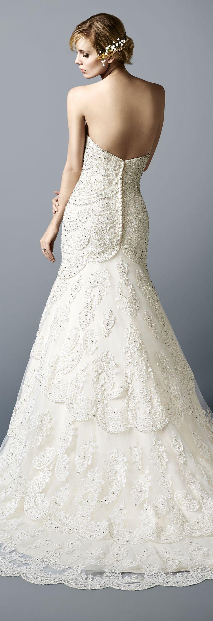 Mariage - Vintage Layered Lace Sweetheart Neckline Wedding Dress With Beading 