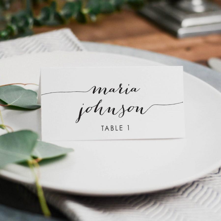 Printed Wedding Place Card • 3.5x2 Folded Escort Card • Rustic Place