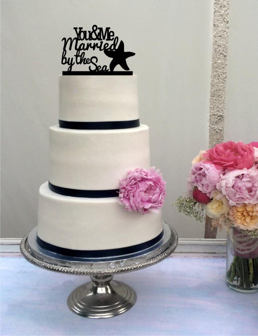 Hochzeit - You and Me Married by the Sea Starfish Beach Wedding Cake Topper  - Destination Wedding- Nautical -  Anchor - Ocean - Cruise wedding