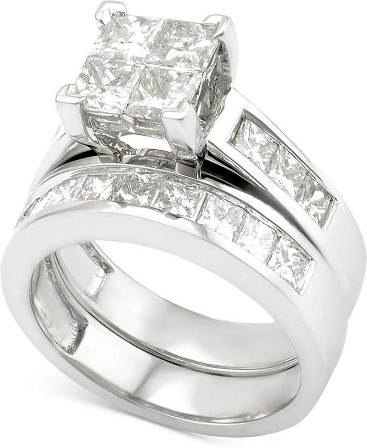 Hochzeit - Diamond Bridal Ring Set (3 ct. t.w.) in 14k White Gold