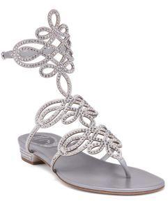 Wedding - Rene Caovilla Swarovski Crystal-Embellished Satin Flat Sandals